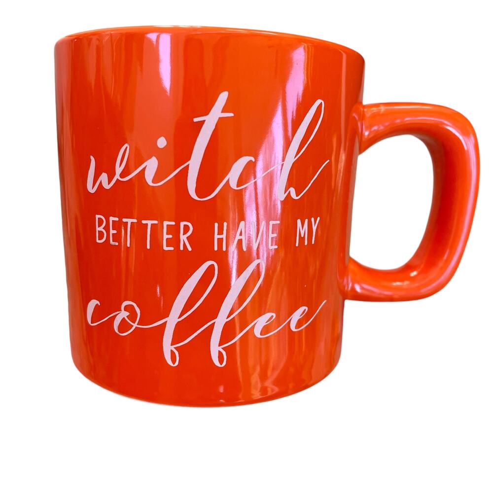 Witch Better Have My Coffee Mug 3D Black Hat Inside Orange Halloween 2019